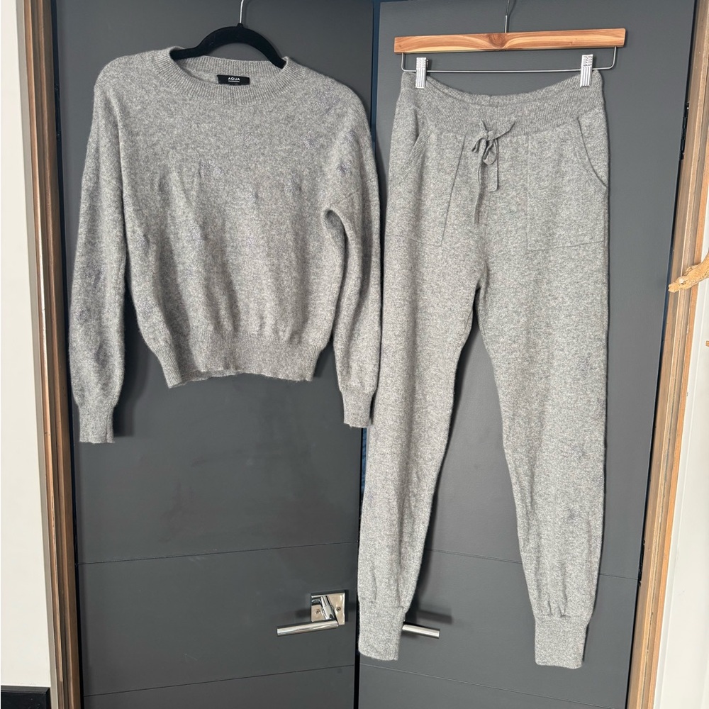 Aqua - Cashmere, Heather Gray Knit Jogger set